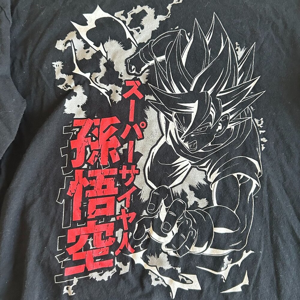 DRAGON BALL Z SON GOKU Black Long Sleeve T-Shirt Men's Size Small